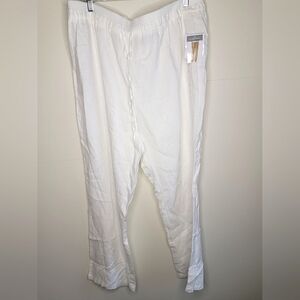 NWT Company Ellen Tracy 100% Linen white pants, size XXL.